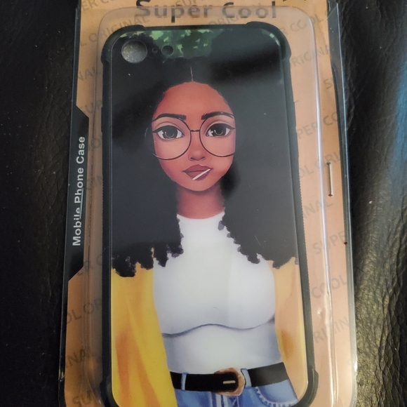 African Afro Girl Women Double Pony Tail Girl Iphone 7, 8, SE case NWT - Picture 3 of 4